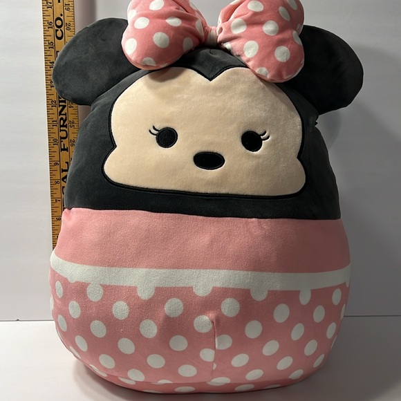 Minnie Mouse Pink & Gray w/ White polka Dots Original SqiushMallow Super Soft - Picture 3 of 11